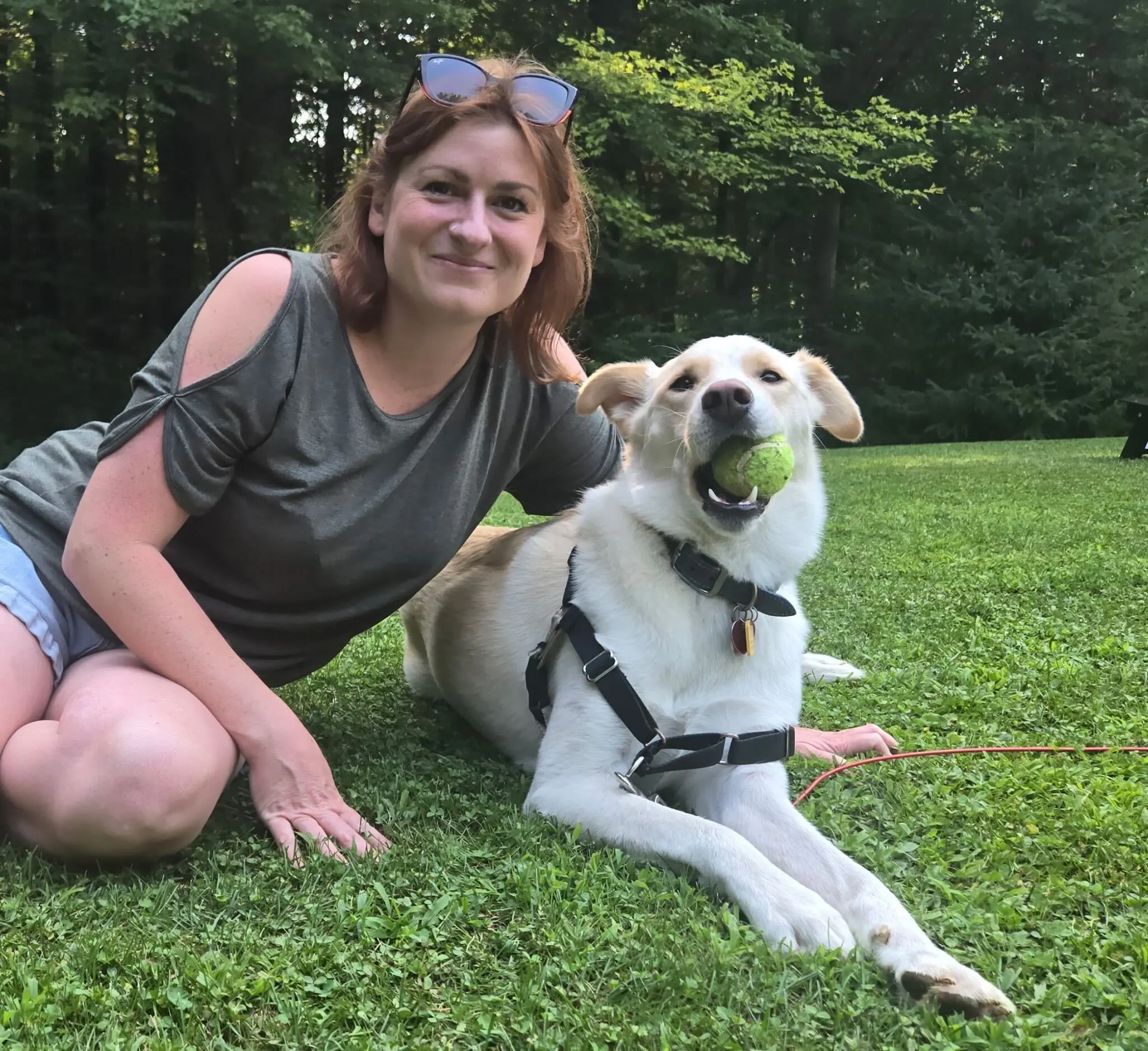 laura with a dog